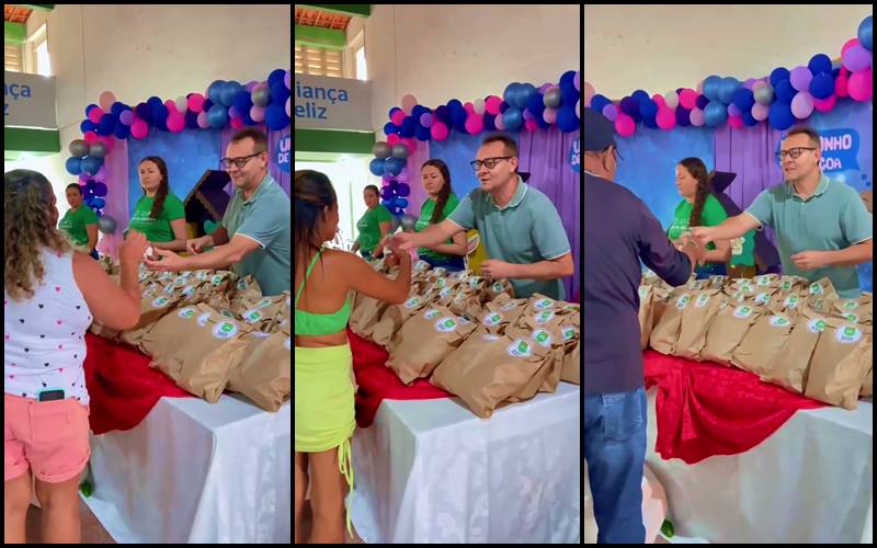 Em gesto concreto da Semana Santa, João Cleber distribui alimentos para famílias de Santa Helena