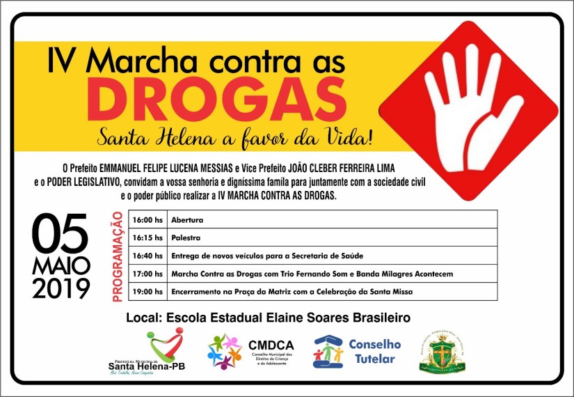 Prefeitura de Santa Helena realiza IV Marcha contra as drogas com o tema: Santa Helena a favor da vida