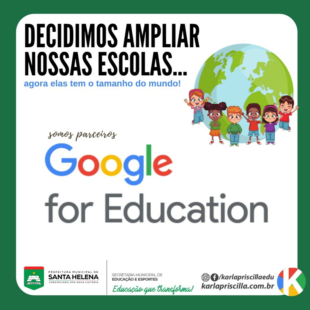 Secretaria de Educação de Santa Helena faz parceria com Google for Education para melhorar aulas online